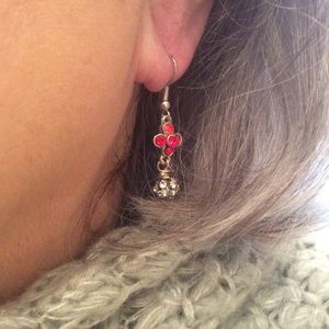Red dangle earrings